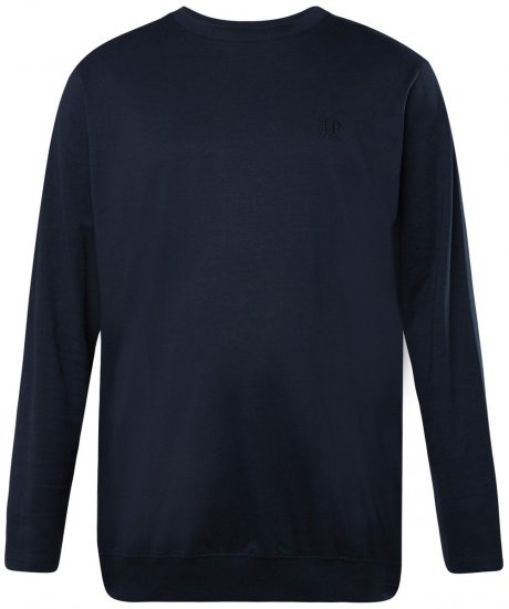 JP1880 827128 Langærmet T-shirt med maveform Mørkeblå - T-shirts - T-shirts i store størrelser - 2XL-14XL