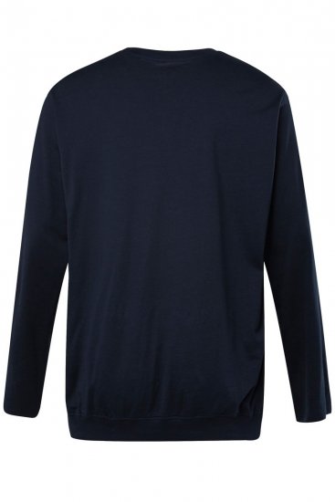 JP1880 827128 Langærmet T-shirt med maveform Mørkeblå - T-shirts - T-shirts i store størrelser - 2XL-14XL