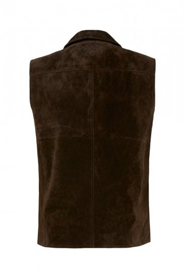 JP1880 827437 Ruskindsvest med revers Mørkebrun - Habitter og blazere - Habitter og jakkesæt i store størrelser