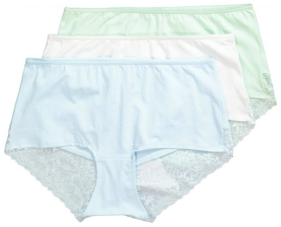 Ulla Popken 827465 Hipstertrusser med blonde 3-pak Blå - Trusser - 