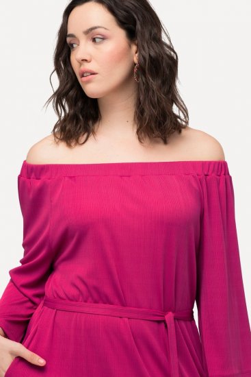 Ulla Popken 827740 Jerseykjole med 3/4-ærmer Rosa - Midikjoler - Midikjoler i store størrelser