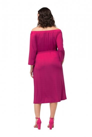 Ulla Popken 827740 Jerseykjole med 3/4-ærmer Rosa - Midikjoler - Midikjoler i store størrelser