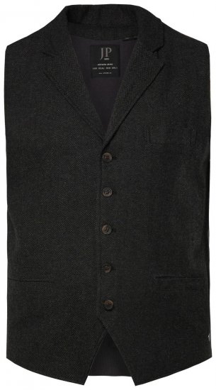 JP1880 828736 Tweedvest med strikket ryg Sort - Habitter og blazere - Habitter og jakkesæt i store størrelser