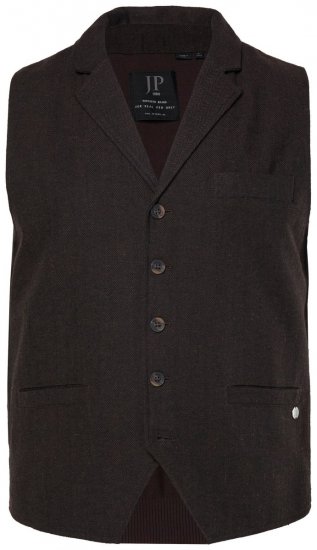 JP1880 828736 Tweedvest med strikket ryg Mørkebrun - Habitter og blazere - Habitter og jakkesæt i store størrelser
