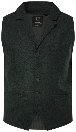JP1880 828736 Tweedvest med strikket ryg Flaskegrøn - Habitter og blazere - Habitter og jakkesæt i store størrelser