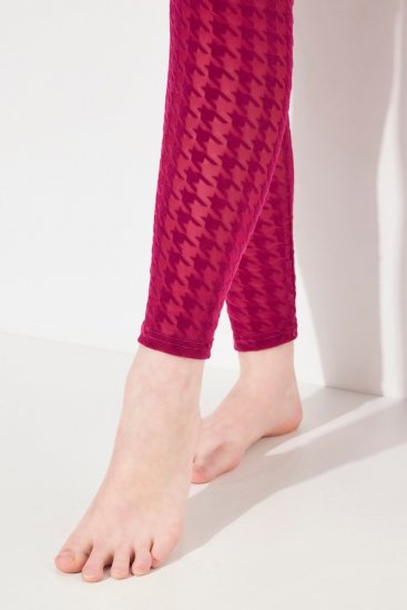 Ulla Popken 828982 Ternede strømpeleggings Bærrød - Strømpebukser & strømper - 