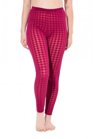 Ulla Popken 828982 Ternede strømpeleggings Bærrød - Strømpebukser & strømper - 