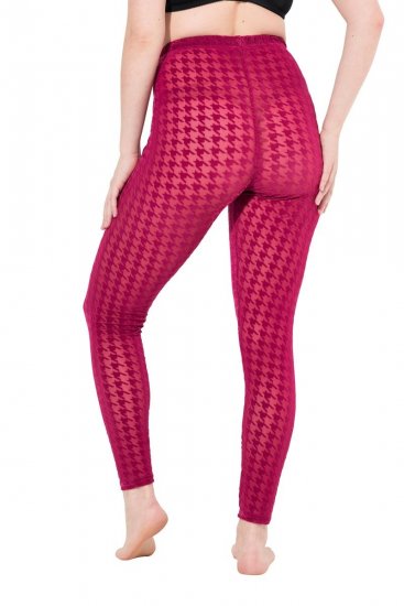 Ulla Popken 828982 Ternede strømpeleggings Bærrød - Strømpebukser & strømper - 