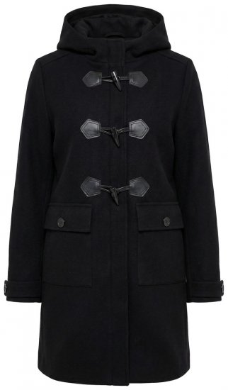 Ulla Popken 829347 Duffelcoat Sort - Frakker - Frakker i store størrelser