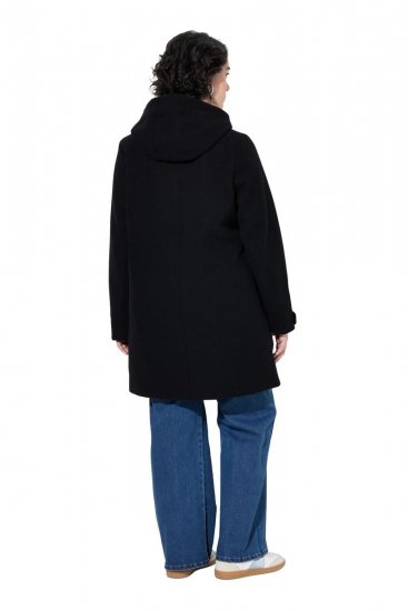 Ulla Popken 829347 Duffelcoat Sort - Frakker - Frakker i store størrelser