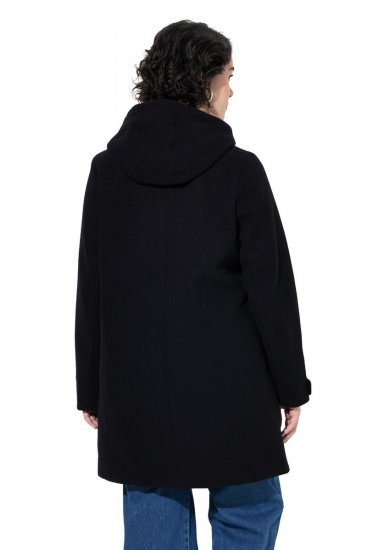Ulla Popken 829347 Duffelcoat Sort - Frakker - Frakker i store størrelser