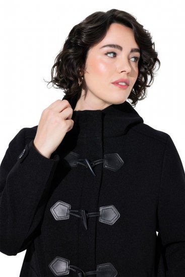 Ulla Popken 829347 Duffelcoat Sort - Frakker - Frakker i store størrelser