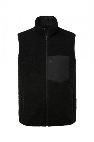 Jay-Pi 829716 Vendbar vest med teddy Sort - Jakker - Jakker i store størrelser, 2XL- 12XL