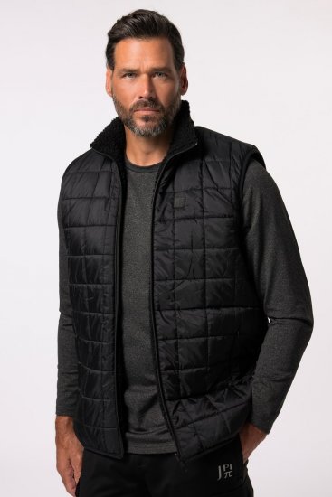 Jay-Pi 829716 Vendbar vest med teddy Sort - Jakker - Jakker i store størrelser, 2XL- 12XL
