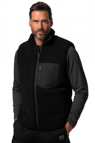 Jay-Pi 829716 Vendbar vest med teddy Sort - Jakker - Jakker i store størrelser, 2XL- 12XL