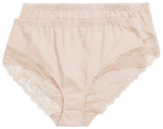 Ulla Popken 830094 Trusser med blonde 2-pak Beige - Trusser - 