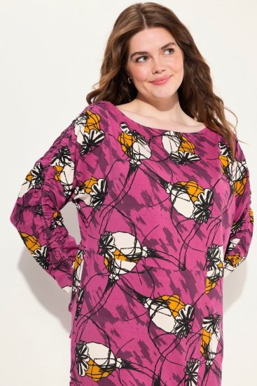 Ulla Popken 830151 Blomstret kjole Rosa - Maxikjoler - Maxikjoler i plus size