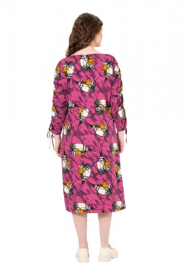 Ulla Popken 830151 Blomstret kjole Rosa - Maxikjoler - Maxikjoler i plus size