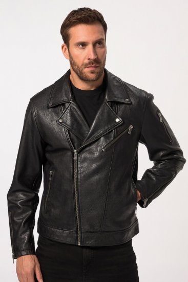 JP1880 830586 Bikerjakke i lammenappa Sort - Jakker - Jakker i store størrelser, 2XL- 12XL