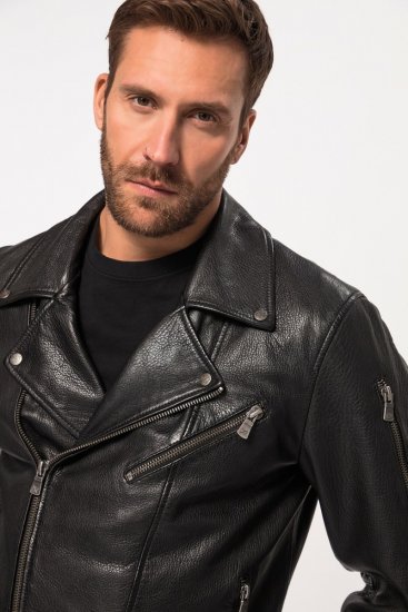 JP1880 830586 Bikerjakke i lammenappa Sort - Jakker - Jakker i store størrelser, 2XL- 12XL