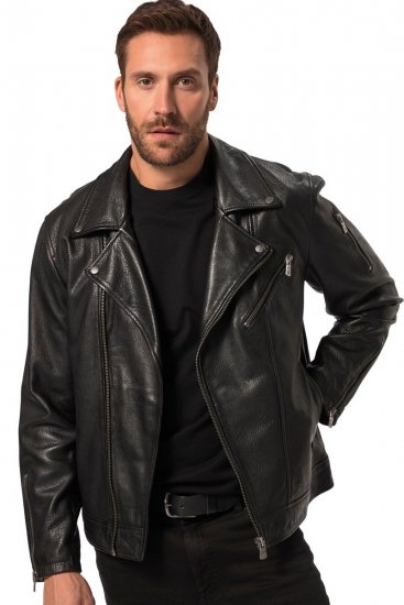 JP1880 830586 Bikerjakke i lammenappa Sort - Jakker - Jakker i store størrelser, 2XL- 12XL