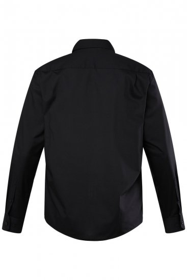 Men+ 753 Langærmet Business-skjorte med klassisk krave Sort - Skjorter - Skjorter til store mænd 2XL- 8XL