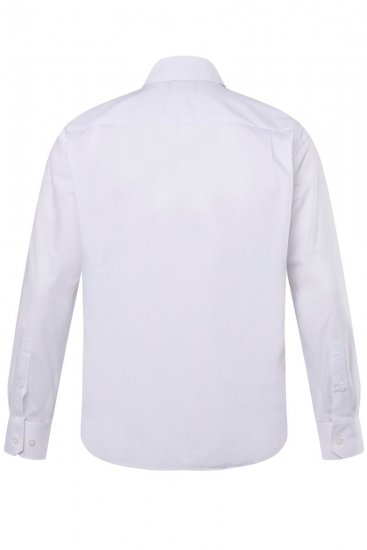 Men+ 753 Langærmet Business-skjorte med klassisk krave Hvid - Skjorter - Skjorter til store mænd 2XL- 8XL