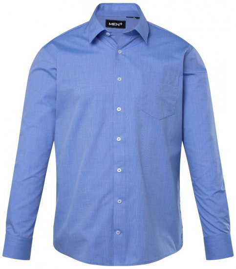Men+ 753 Langærmet Business-skjorte med klassisk krave Lyseblå - Skjorter - Skjorter til store mænd 2XL- 8XL