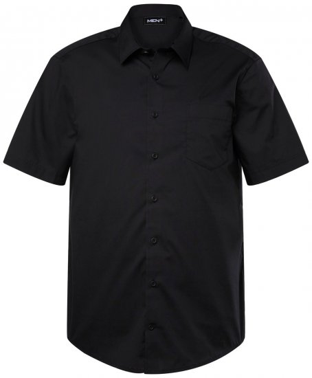 Men+ 756 Kortærmet Business-skjorte med klassisk krave Sort - Skjorter - Skjorter til store mænd 2XL- 8XL