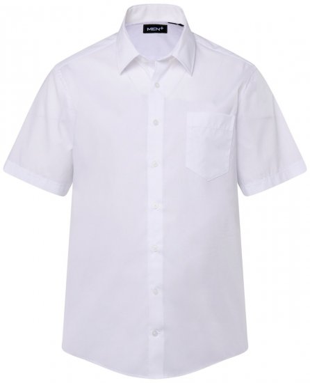 Men+ 756 Kortærmet Business-skjorte med klassisk krave Hvid - Skjorter - Skjorter til store mænd 2XL- 8XL