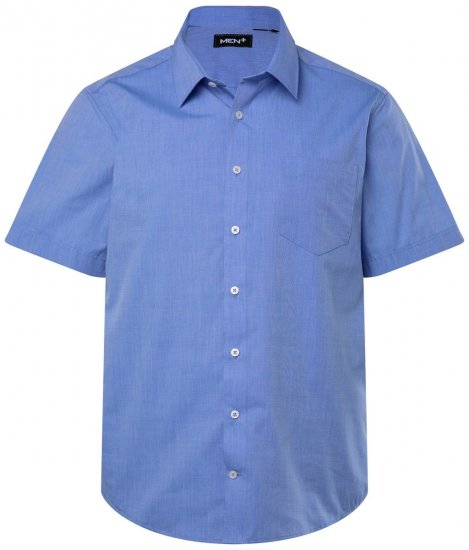 Men+ 756 Kortærmet Business-skjorte med klassisk krave Lyseblå - Skjorter - Skjorter til store mænd 2XL- 8XL