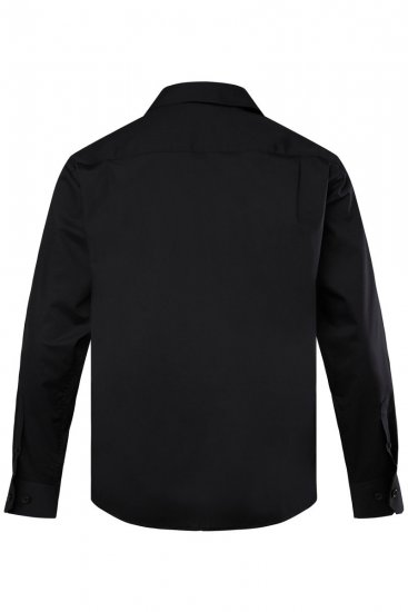 Men+ 757 Langærmet Business-skjorte med åben krave Sort - Skjorter - Skjorter til store mænd 2XL- 8XL