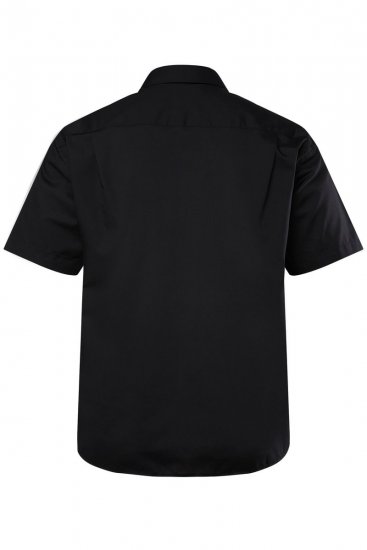 Men+ 758 Kortærmet Business-skjorte med åben krave Sort - Skjorter - Skjorter til store mænd 2XL- 8XL
