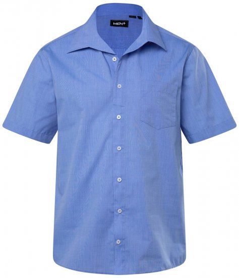 Men+ 758 Kortærmet Business-skjorte med åben krave Lyseblå - Skjorter - Skjorter til store mænd 2XL- 8XL
