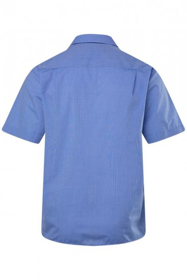 Men+ 758 Kortærmet Business-skjorte med åben krave Lyseblå - Skjorter - Skjorter til store mænd 2XL- 8XL