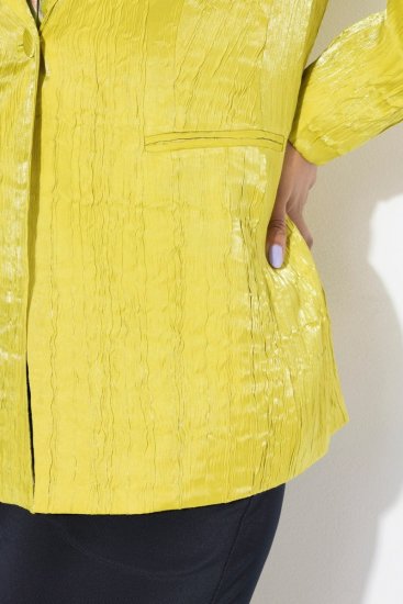 Ulla Popken 830767 Blazer i crinkle Lysegrøn - Blazere - Blazere i plusstørrelser til kvinder