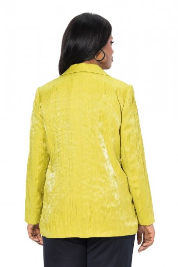Ulla Popken 830767 Blazer i crinkle Lysegrøn - Blazere - Blazere i plusstørrelser til kvinder