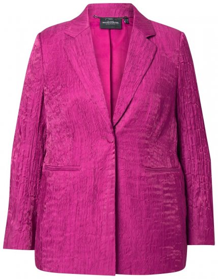 Ulla Popken 830767 Blazer i krøllet struktur Magenta - Blazere - Blazere i plusstørrelser til kvinder