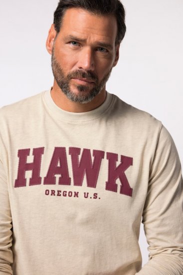 JP1880 T-Shirt Long Sleeve Hawk Off-White TALL - HERRETØJ MT-6XLT - Tøj til høje mænd
