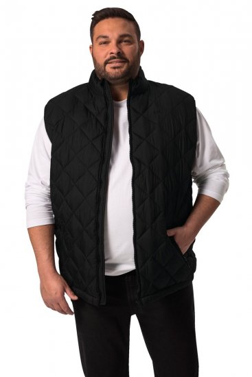 Men+ 578 Quiltet vest med ståkrave Sort - Jakker - Jakker i store størrelser, 2XL- 12XL