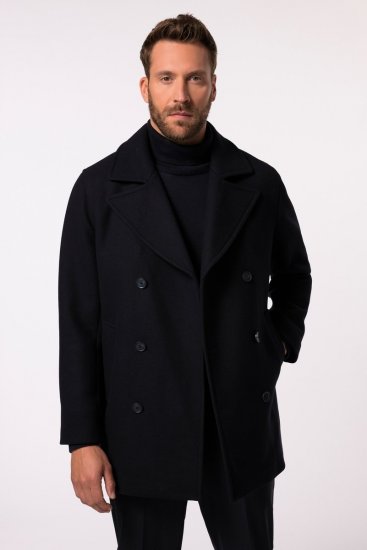 JP1880 Caban Short Double-breasted Overcoat Navy - Jakker - Jakker i store størrelser, 2XL- 12XL
