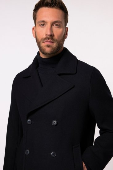 JP1880 Caban Short Double-breasted Overcoat Navy - Jakker - Jakker i store størrelser, 2XL- 12XL