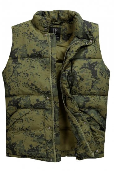 JP1880 831610 Quiltet vest i camouflage Grøn - Jakker - Jakker i store størrelser, 2XL- 12XL