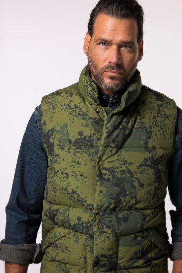JP1880 831610 Quiltet vest i camouflage Grøn - Jakker - Jakker i store størrelser, 2XL- 12XL