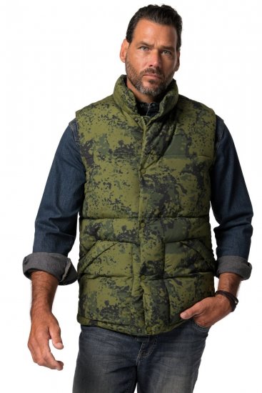JP1880 831610 Quiltet vest i camouflage Grøn - Jakker - Jakker i store størrelser, 2XL- 12XL