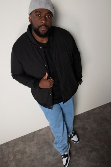 STHUGE Bomber Jacket Quilted Black - Jakker - Jakker i store størrelser, 2XL- 12XL
