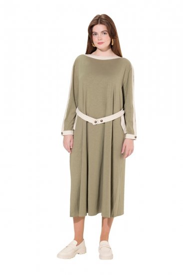 Ulla Popken 831963 Langærmet kjole Grå - Maxikjoler - Maxikjoler i plus size