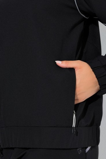 Ulla Popken 833237 Sportsjakke med refleksdetaljer Sort - Jakker - Dame jakker i store størrelser