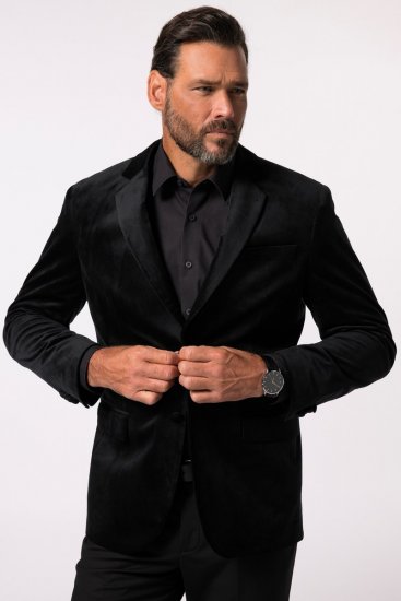 JP1880 Jacket Velvet Business Smoking Black - Habitter og blazere - Habitter og jakkesæt i store størrelser