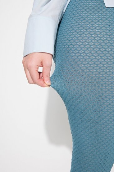 Ulla Popken 833718 Strømpeleggings med blonde Petrol - Strømpebukser & strømper - 